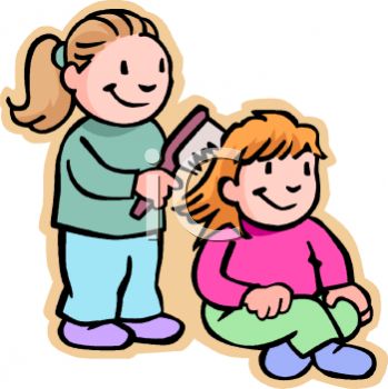 349x350 Girl Brushing Her Friend's Hair