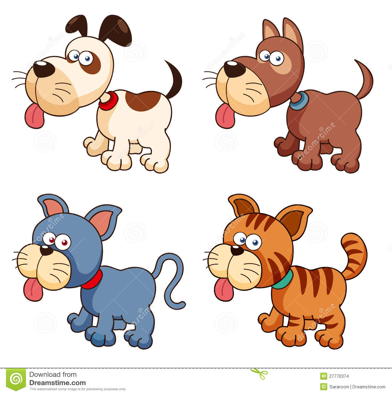 1300x1309 Clipart Of Dogs And Cats Together Illustration Group In Friendship