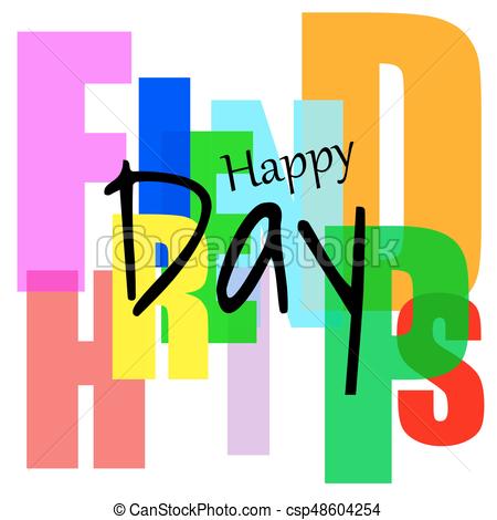 450x470 Happy Friendship Day, Stylized Holiday Card With The Clipart