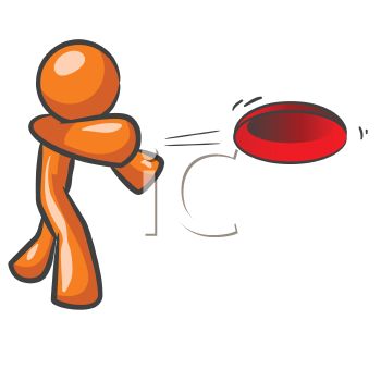 350x350 Orange Man Character Throwing A Frisbee