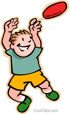 293x480 Boy Catching Frisbee Royalty Free Vector Clip Art Illustration