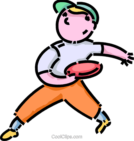 456x480 Boy Playing Frisbee Royalty Free Vector Clip Art Illustration