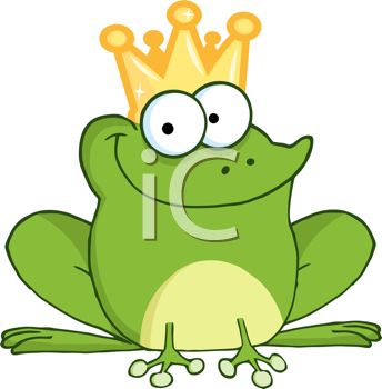 344x350 Picture Of A Happy Frog Wearing A Crown In A Vector Clip Art
