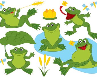 340x270 Frog Clipart Frogs Clip Art Lilypads Frogs Cat Tail Cute