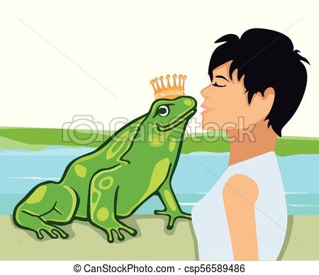 450x388 Frosch Kuss.eps. Kiss The Frog Prince Illustration Vector