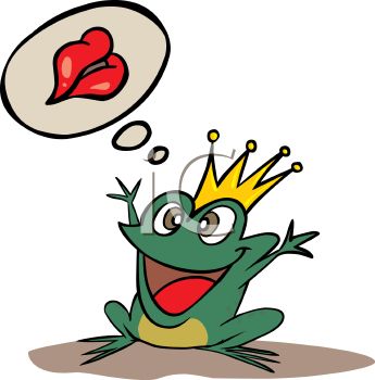 345x350 Royalty Free Clip Art Image Frog Prince Daydreaming About Being
