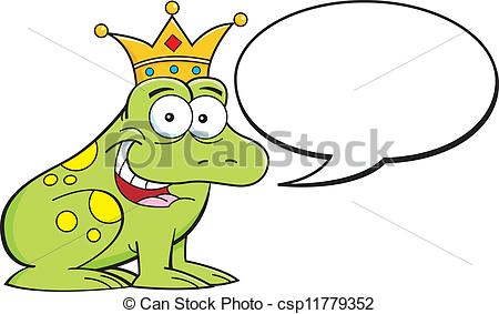 450x283 Cartoon Frog Prince Wearing Crown. Cartoon Illustration