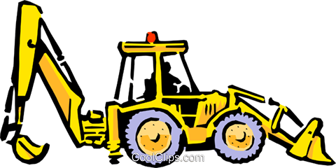 480x240 Front End Loader Royalty Free Vector Clip Art Illustration