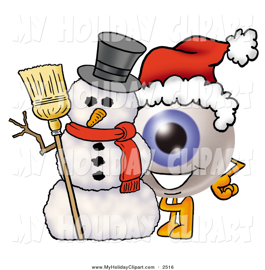 1024x1044 Cliprt Of Festive Blue Eyeball Mascot Cartoon Character