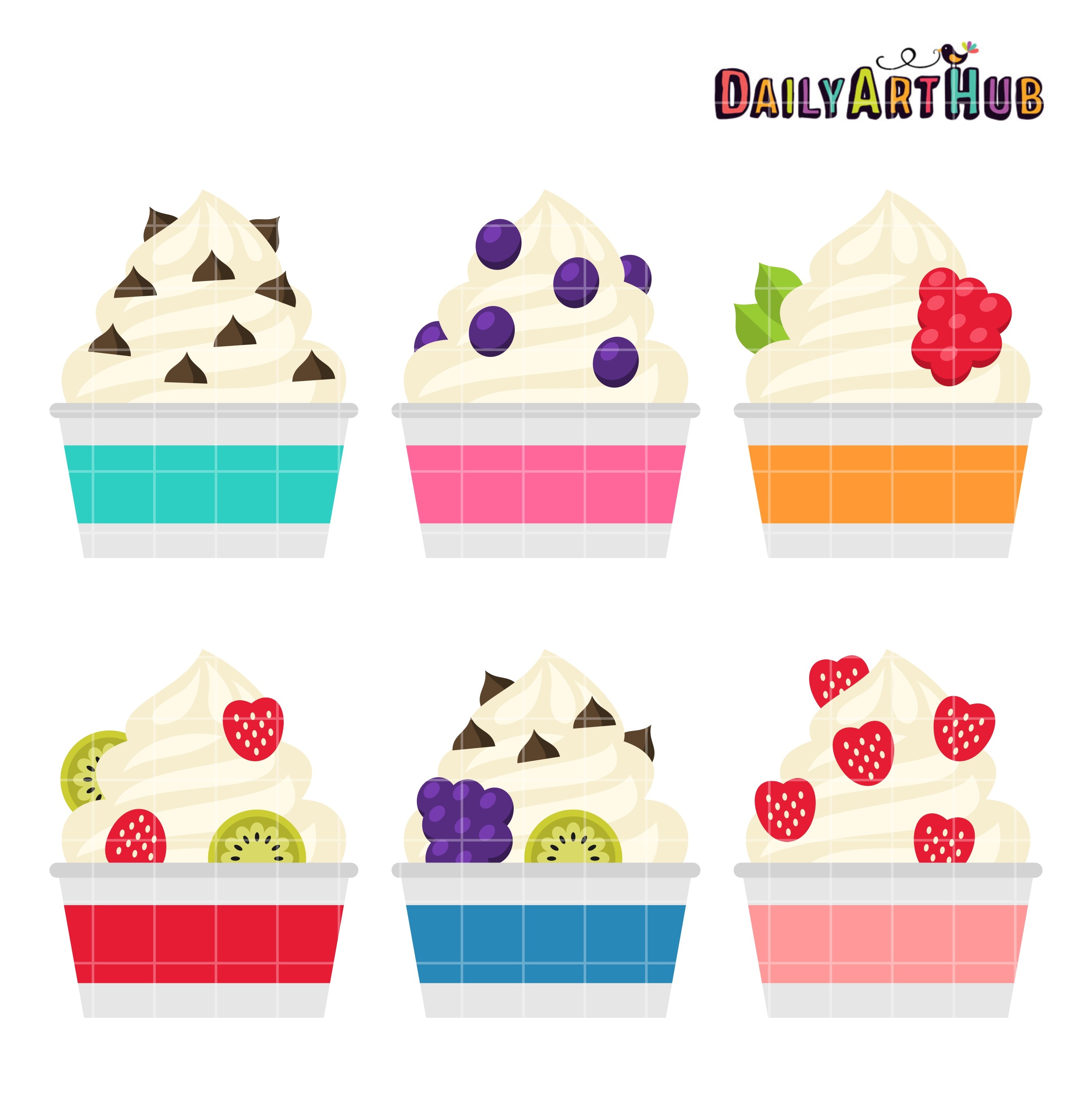 2664x2670 Frozen Yogurt Clip Art Set Daily Hub Free Everyday Adorable