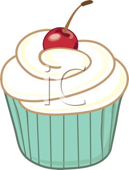 267x350 Picture Of A Vanilla Frosted Cupcake With A Cherry In A Vector