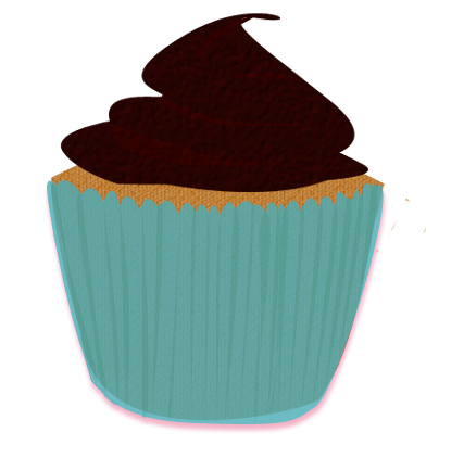 427x422 Turquoise Brown Cupcake Clip Art By Wisp Stock