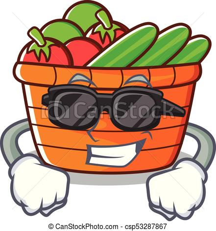 441x470 Successful Fruit Basket Character Cartoon Vector Clip Art