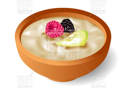 400x283 Oatmeal With Berries Royalty Free Vector Clip Art Image