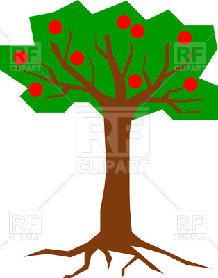 314x400 Cartoon Fruit Tree Royalty Free Vector Clip Art Image
