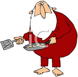300x298 Clipart Picture Santa Claus Frying Eggs In A Frying Pan