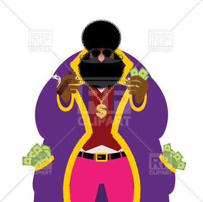 400x397 Pimp And Money. Pocket Full Of Cash. Royalty Free Vector Clip Art