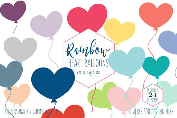 570x379 Heart Balloon Clipart For Commercial Use Planner Sticker Clip Art