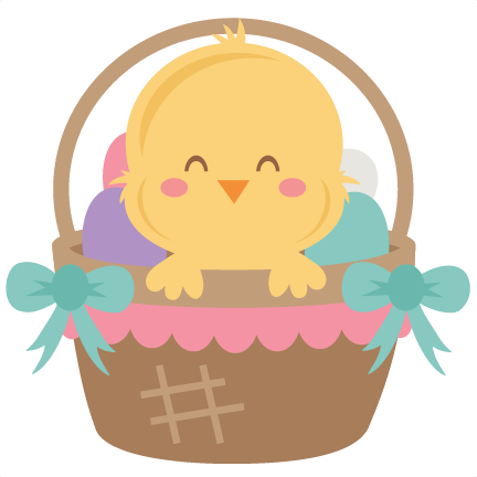 432x432 Easter Chick In Basket Svg Scrapbook Cut File Cute Clipart Files