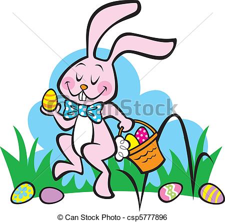 450x444 Here Comes The Easter Bunny! Illustration Of The Easter Clip