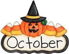 236x186 Fun Month Of October Halloween Scene Clip Art Calendar Topper 2