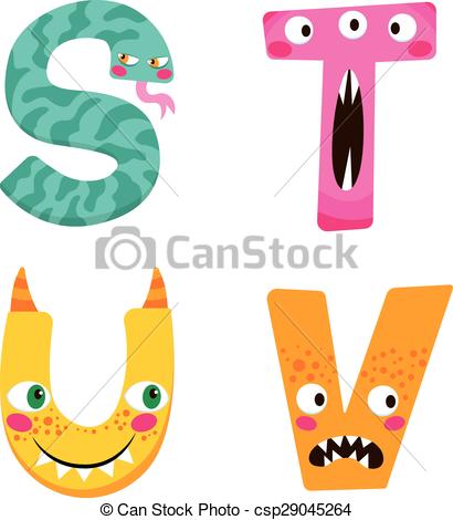 410x470 Halloween Monster Alphabet Funny Halloween Alphabet With Clip