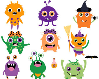 340x270 Monster Clipart Set Etsy
