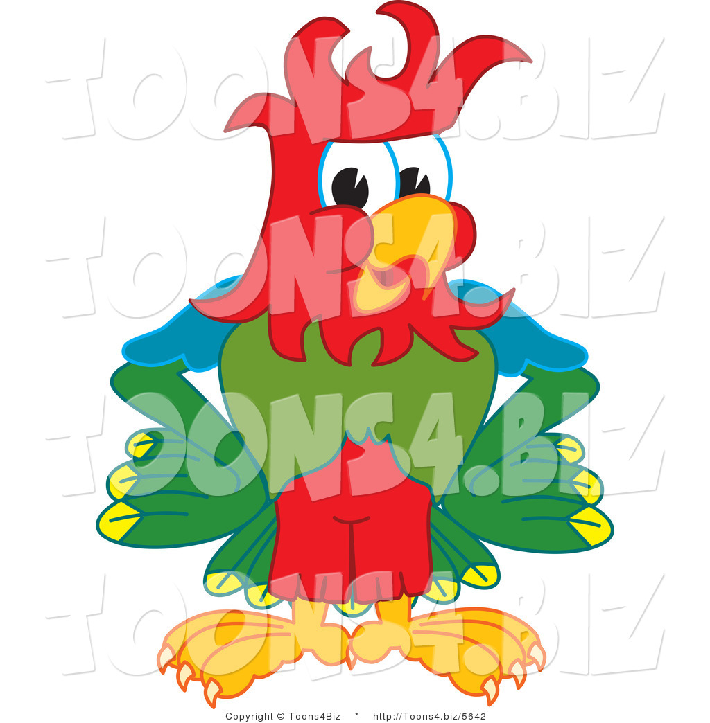 1024x1044 Vector Illustration Of A Cartoon Parrot Mascot With Funky Hair By