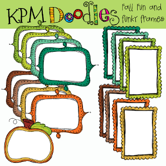 330x330 Fall Funky Frames Digital Clip Art
