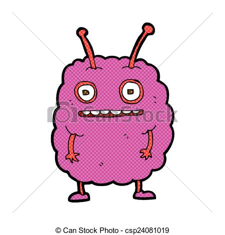 450x470 Comic Cartoon Funny Alien Monster. Retro Comic Book Style