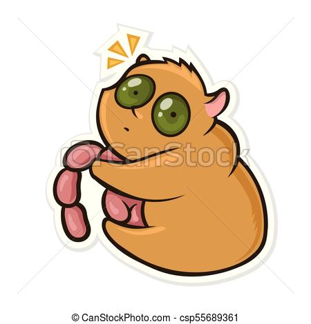 450x470 Sticker For Messenger With Funny Animal. Hungry Hamster Clip