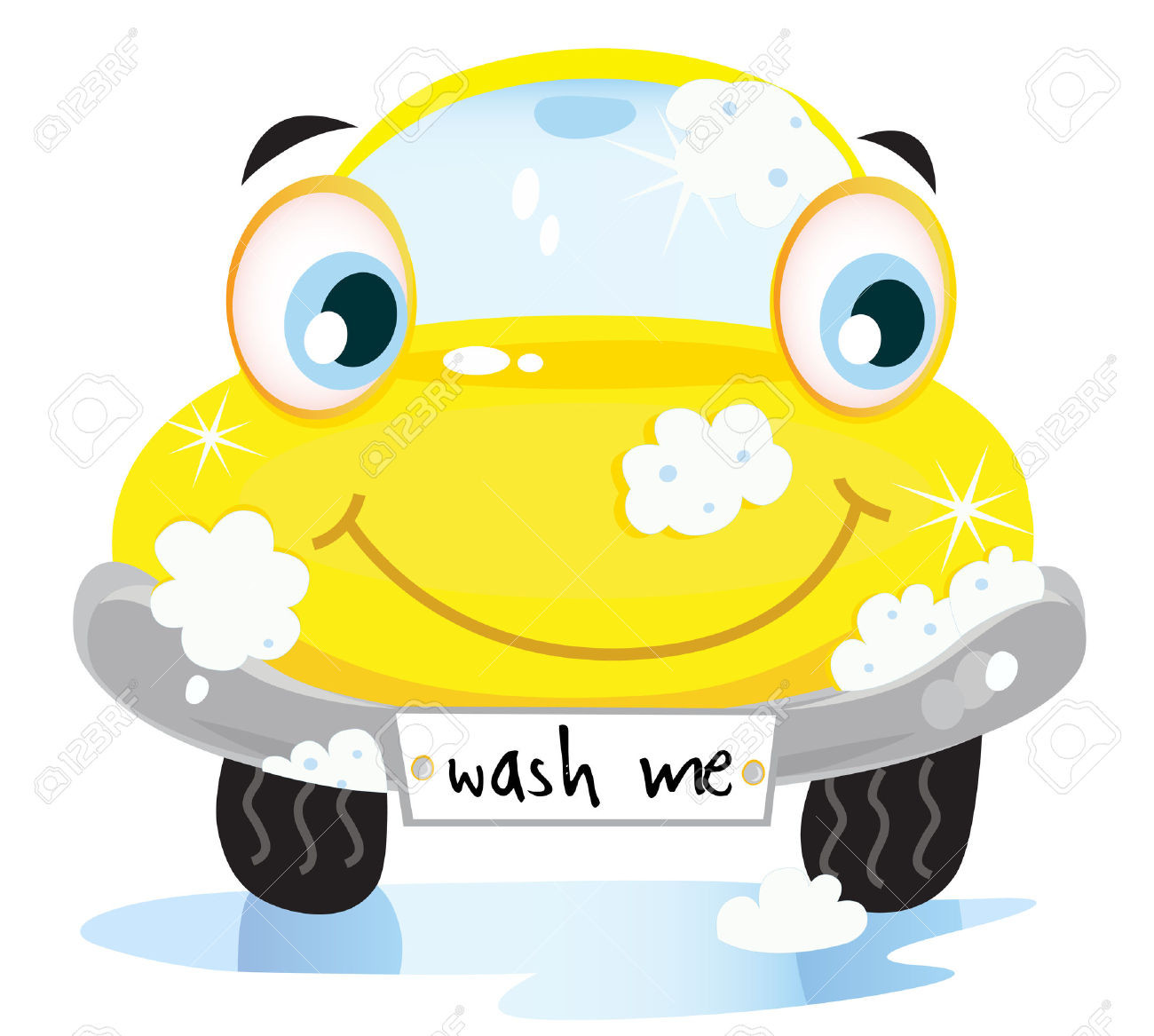 1300x1167 Funny Car Wash Cartoon With Smile And Thumbs Up Royalty Free Fine