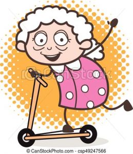 259x300 Funny Grandma Clipart Cartoon Funny Granny Playing Skateboard