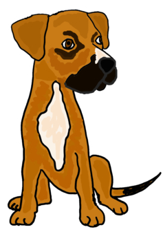 237x340 Cute Boxer Dog Clipart
