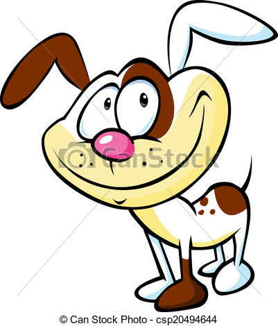 401x470 Funny Dog Cartoon Isolated On White Background Eps Vector