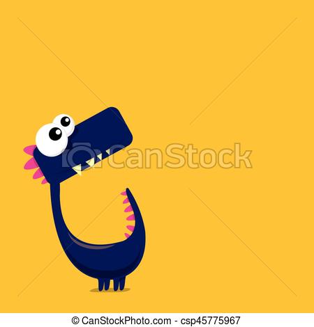 450x470 Vector Cartoon Funny Dragon. Cartoon Dinosaur. Vector Clip Art