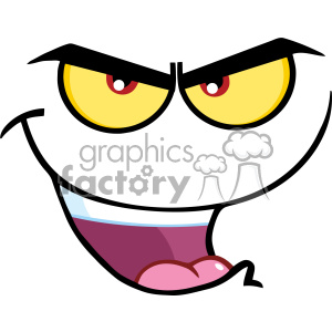 300x300 Royalty Free 10865 Royalty Free Rf Clipart Evil Cartoon Funny Face
