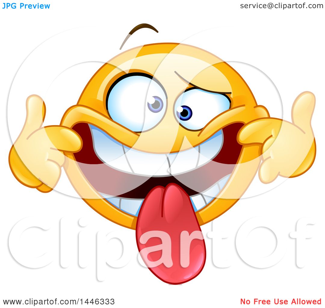 1080x1024 Clipart Of A Cartoon Silly Yellow Emoji Smiley Face Emoticon