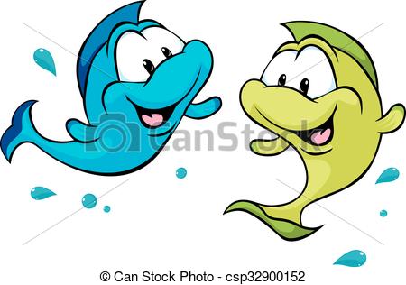 450x316 Two Funny Fish Isolated On White Background