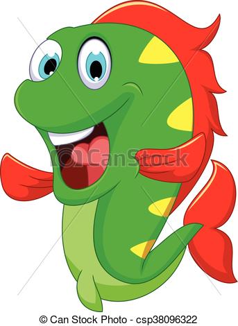 343x470 Vector Illustration Of Funny Fish Cartoon For You Design Vector