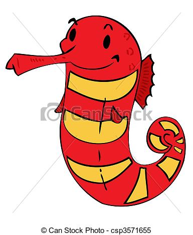 385x470 Funny Sea Horse. Clipart Vector