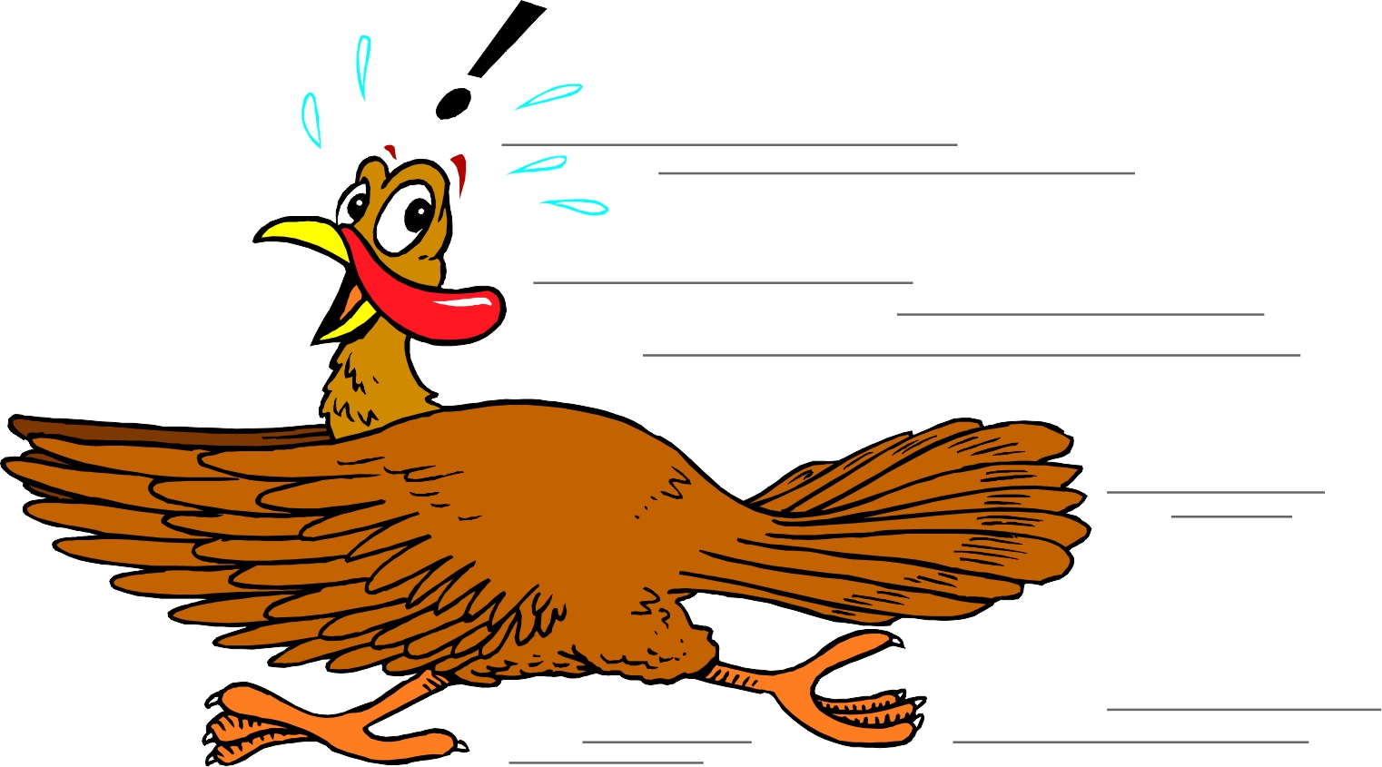 1522x845 Funny Running Turkey Clipart