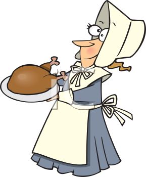 289x350 Royalty Free Clipart Image Cartoon Of A Funny Pilgrim Woman