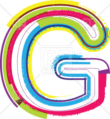 370x400 Colorful Letter G On White Background Royalty Free Vector Clip Art