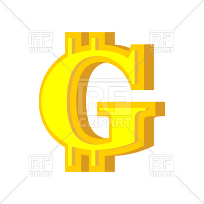400x400 G Letter Bitcoin Font Royalty Free Vector Clip Art Image