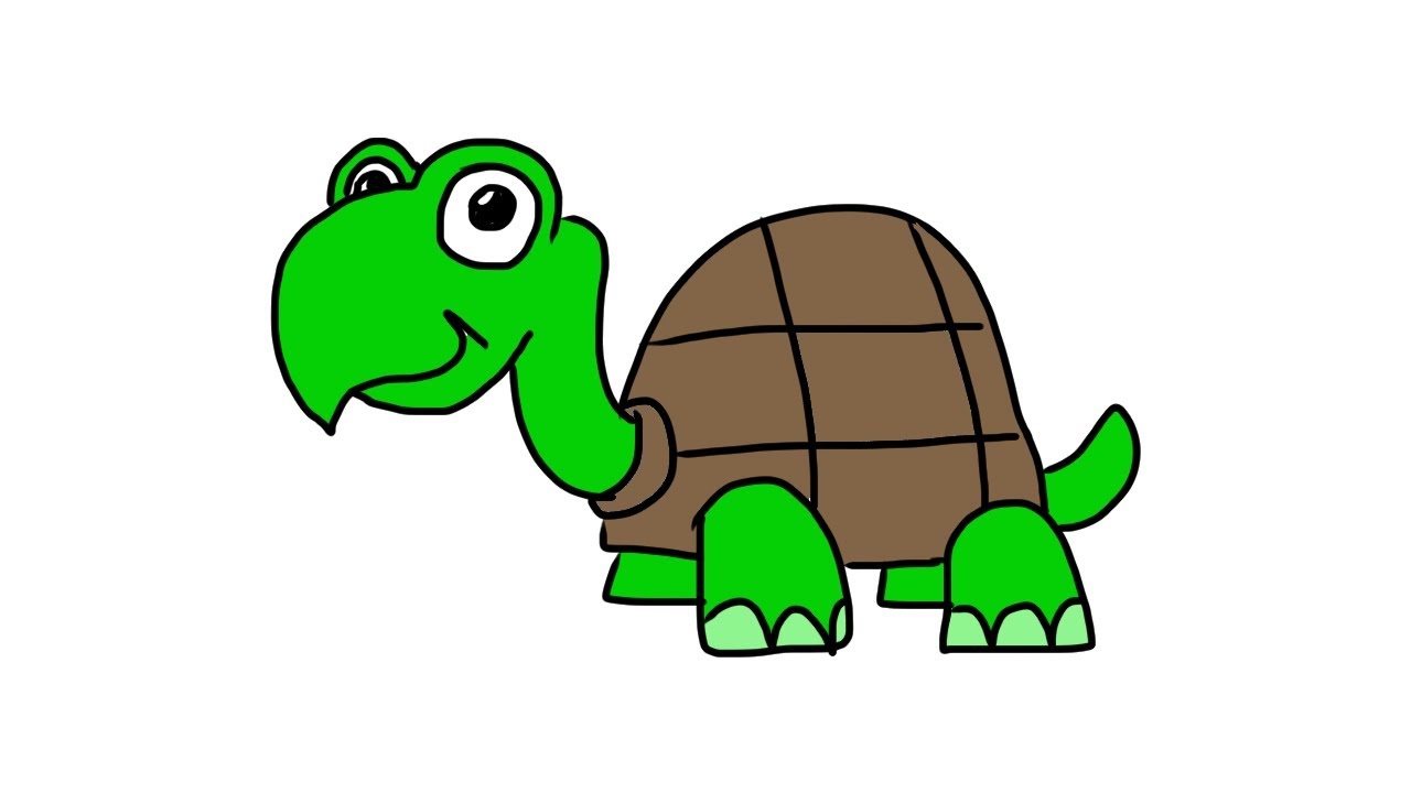 1280x720 Turtle Clip Art Black And White Image