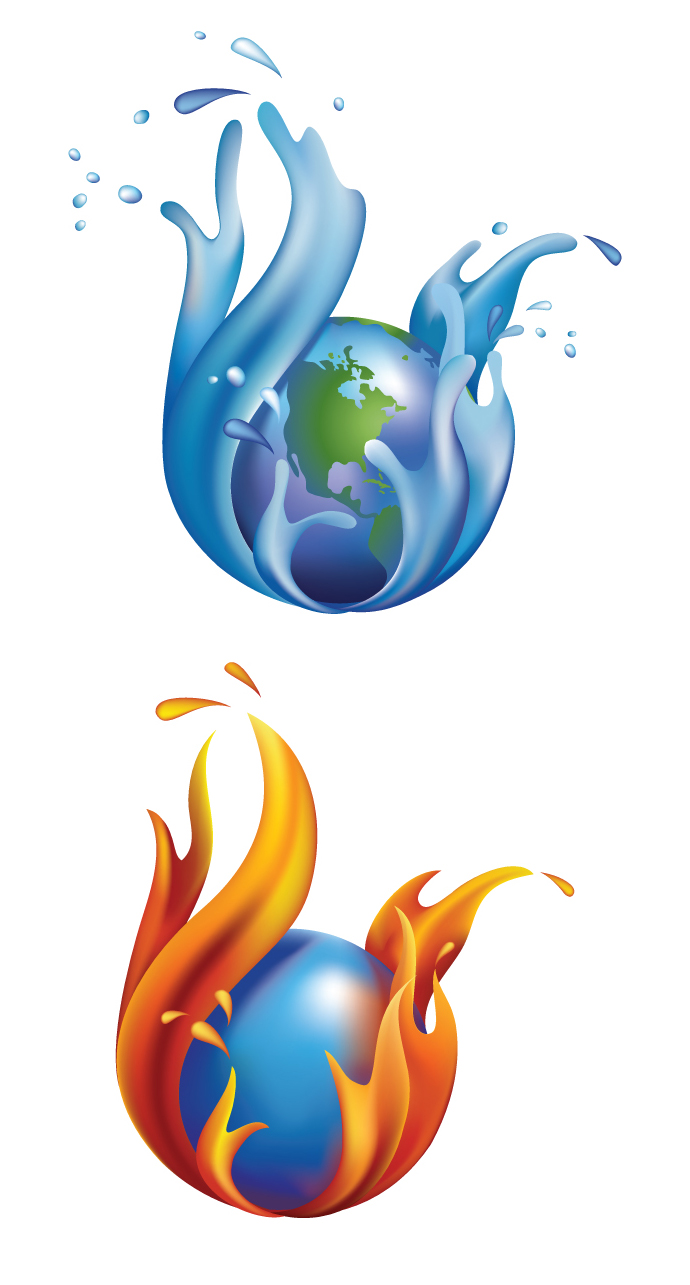 690x1285 Fire And Water Clipart