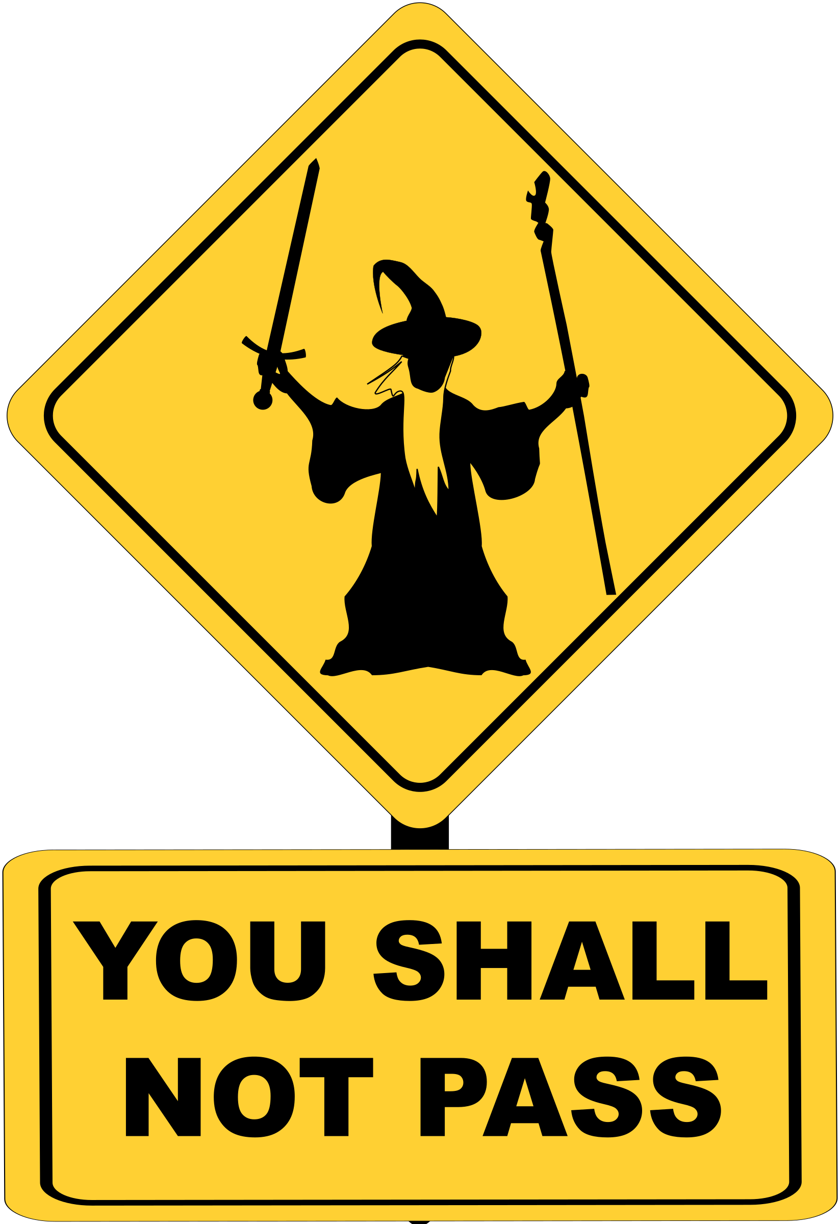 1647x2400 You Shall Not Pass Sign With Gandalf Vector Clipart Image