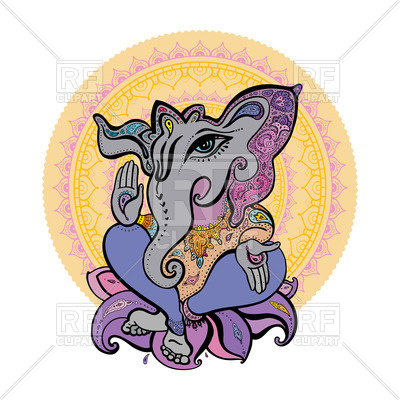 400x400 Hindu God Ganesh Royalty Free Vector Clip Art Image