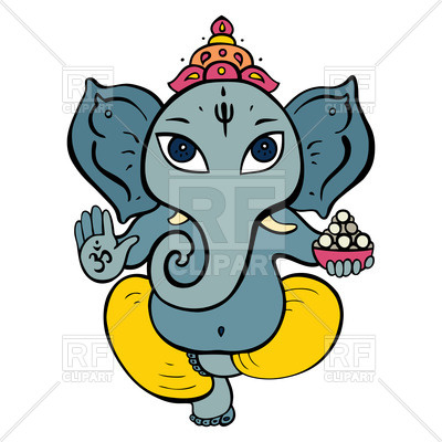 400x400 Cartoon Hindu God Ganesh Vector Image Vector Artwork Of Plants